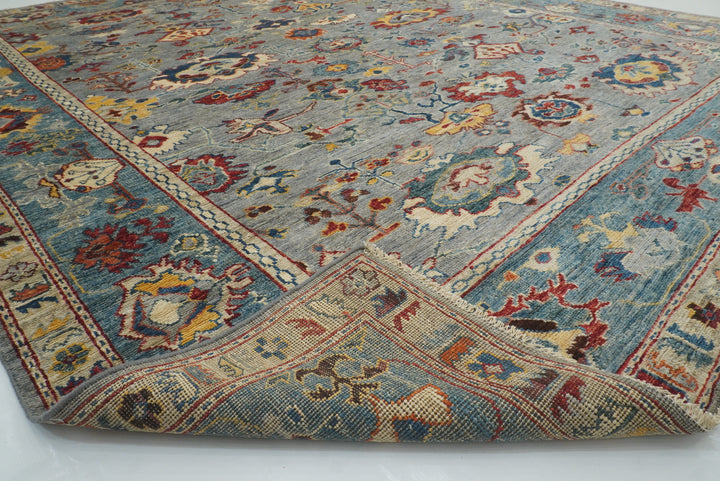 8x10 Gray Oushak Hand knotted Oriental Rug - Yildiz Rugs