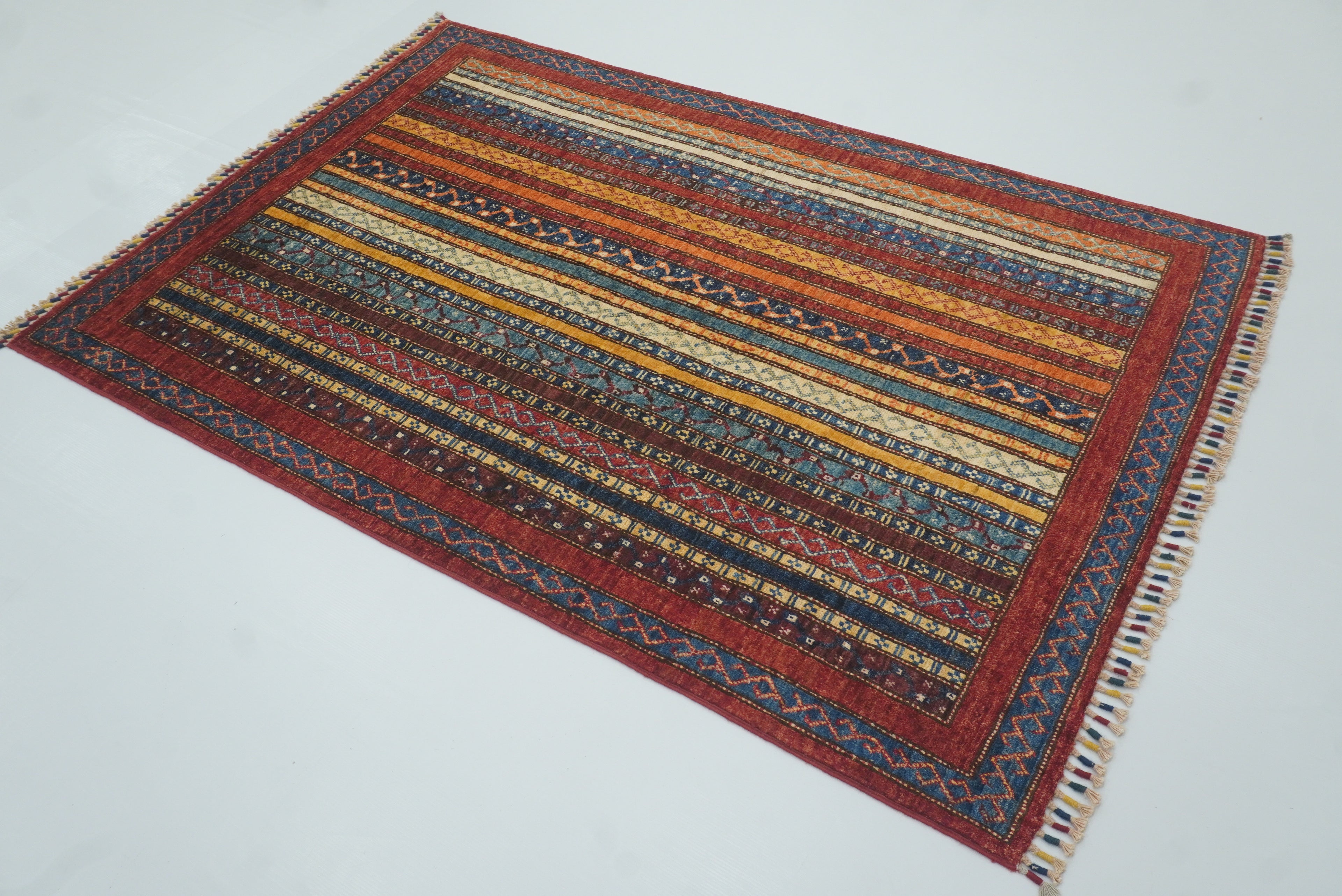4x6 Red Shawl Hand Knotted Tribal Rug - Yildiz Rugs
