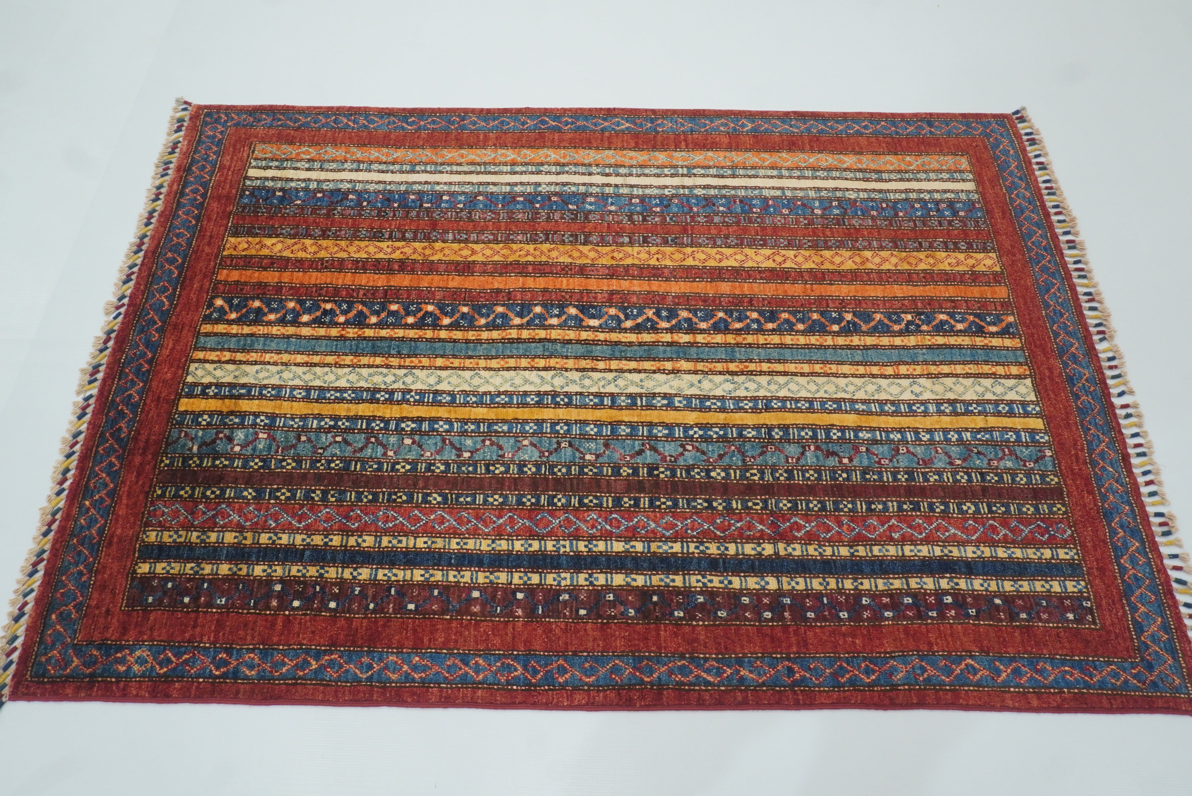4x6 Red Shawl Hand Knotted Tribal Rug - Yildiz Rugs