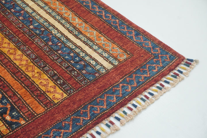 4x6 Red Shawl Hand Knotted Tribal Rug - Yildiz Rugs