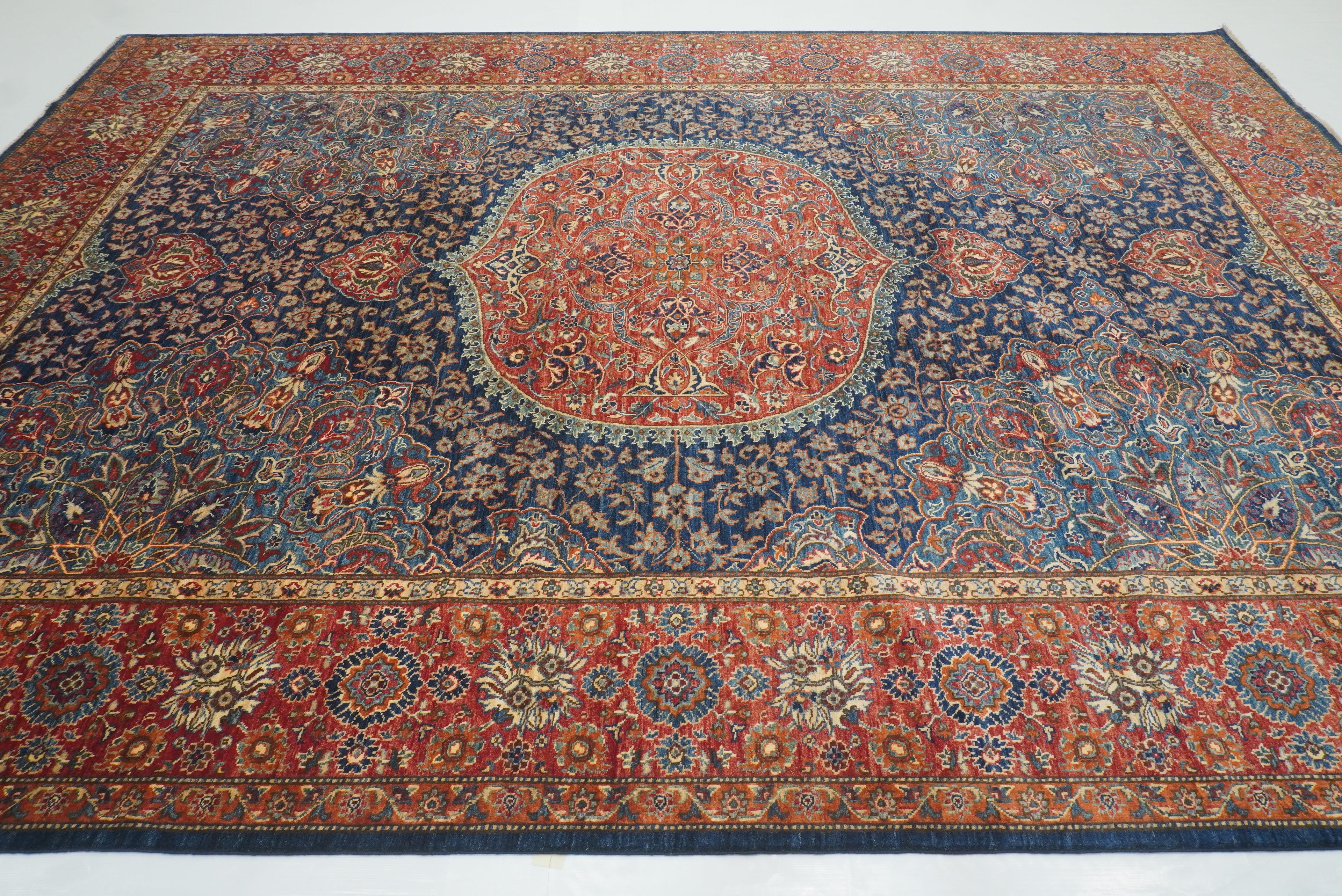 10x14 Navy Blue Hereke Hand Knotted Oriental Rug - Yildiz Rugs