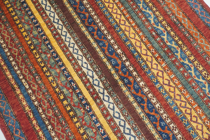 3'5"x5'10" Red Shawl Hand Knotted Tribal Wool Rug - Yildiz Rugs