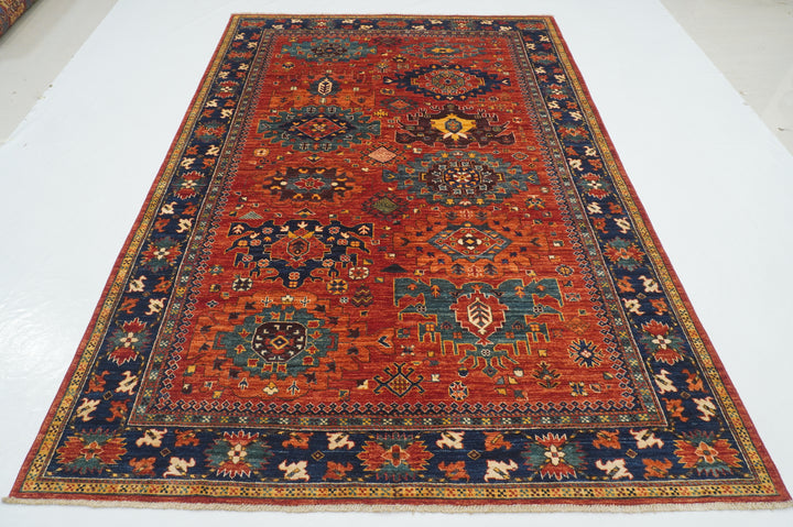 6x9 Red Baluch Traditional Afghan Hand Knotted Oriental Rug - Yildiz Rugs