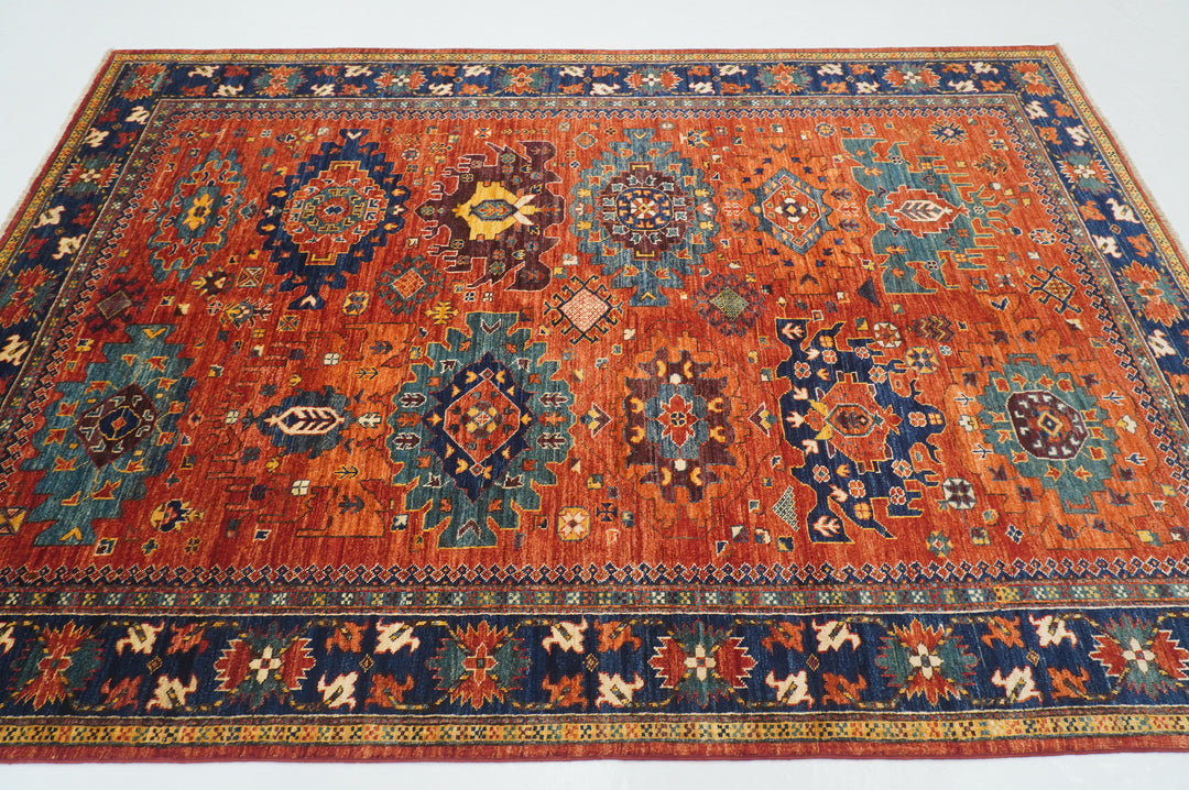 6x9 Red Baluch Traditional Afghan Hand Knotted Oriental Rug - Yildiz Rugs