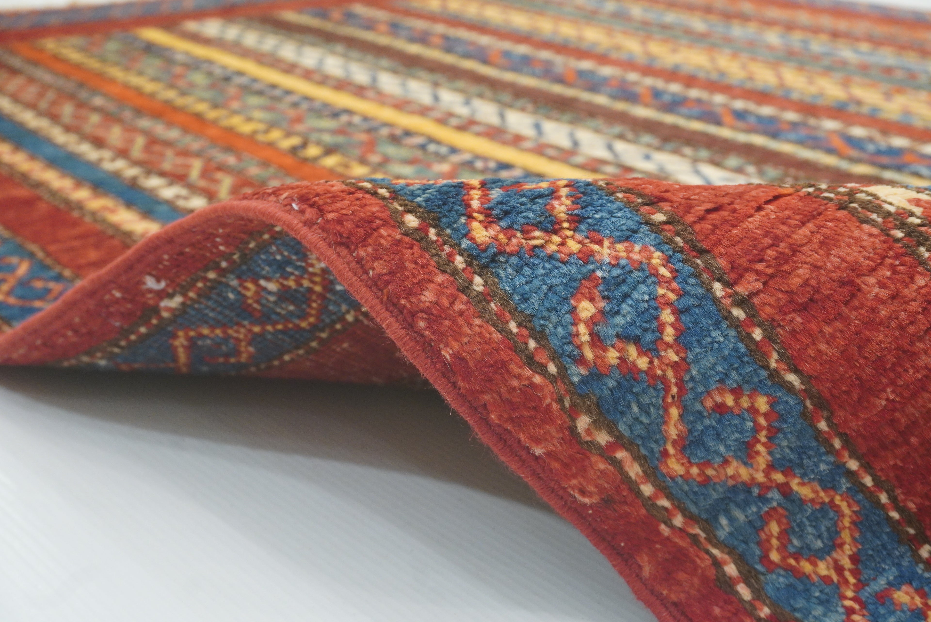3'5"x5'10" Red Shawl Hand Knotted Tribal Wool Rug - Yildiz Rugs