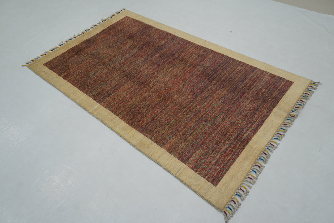 4x6 Gabbeh Afghan Hand knotted Solid Gabbeh Rug