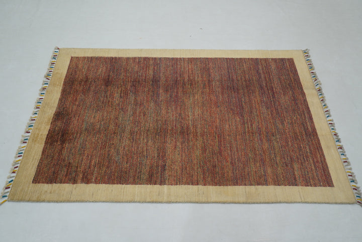 4x6 Gabbeh Afghan Hand knotted Solid Gabbeh Rug