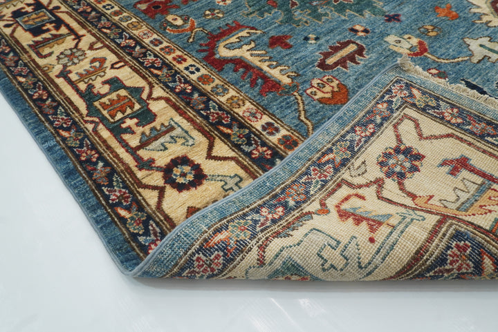 9x12 Blue Heriz Hand Knotted Afghan Oriental Rug - Yildiz Rugs