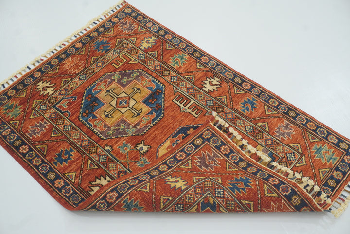 3x4 Red Ersari Hand Knotted Afghan Oriental Rug - Yildiz Rugs