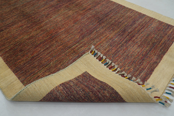 4x6 Gabbeh Afghan Hand knotted Solid Gabbeh Rug