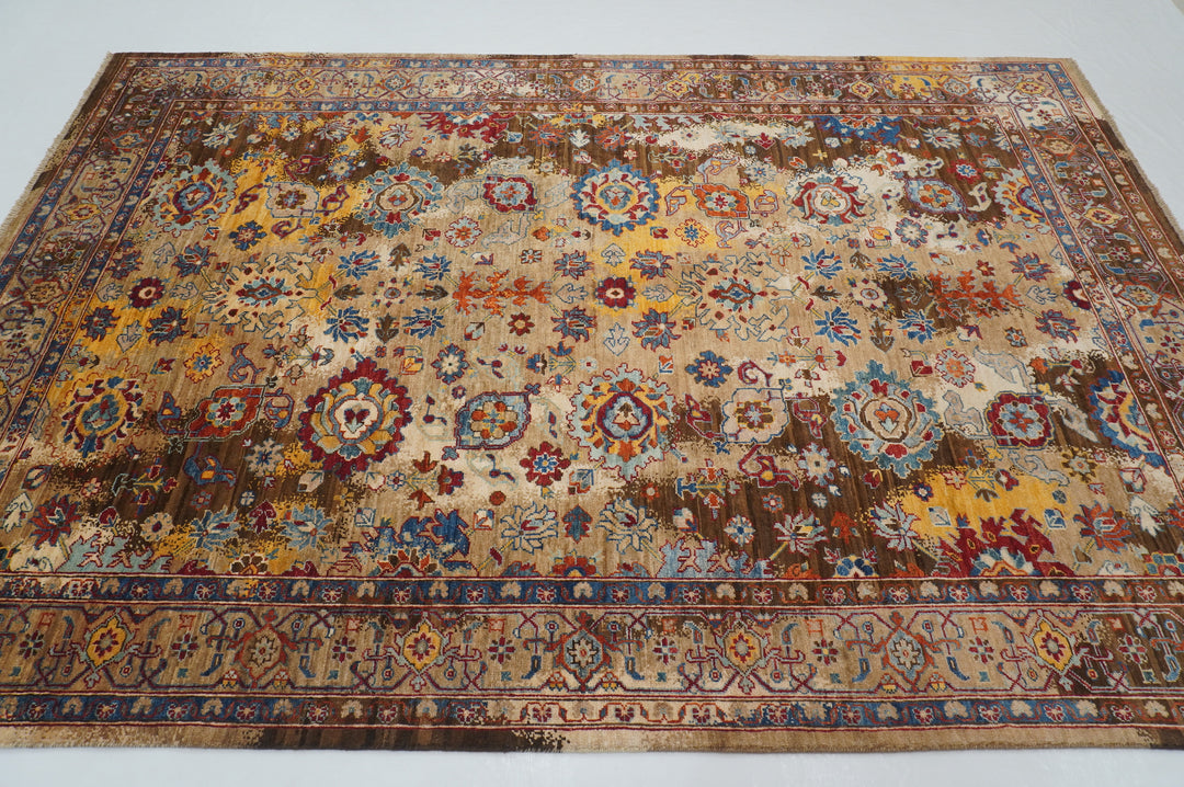 6x9 Brown Modern Bidjar Afghan Hand knotted Oriental Rug - Yildiz Rugs