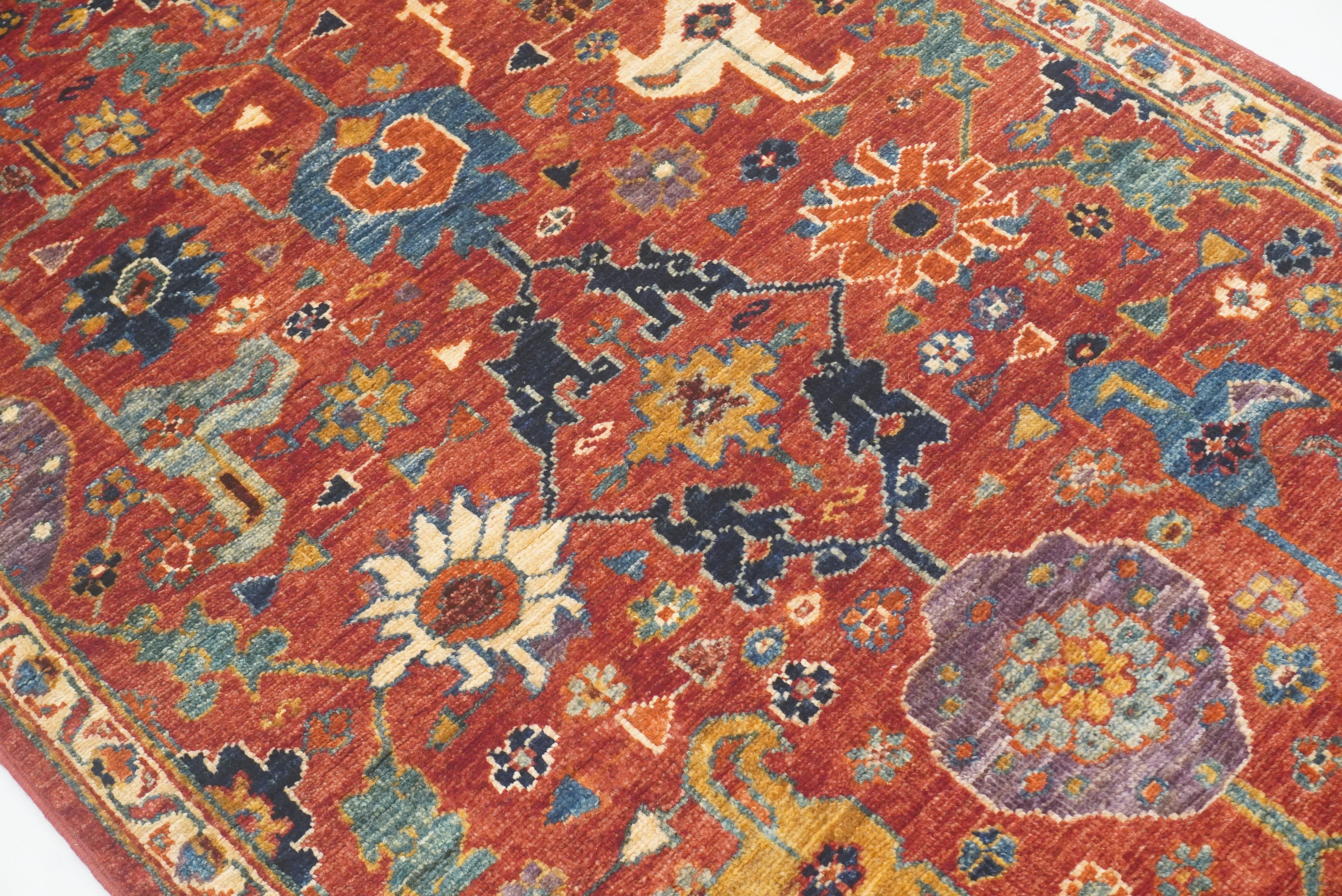 14 ft Red Bidjar Afghan Hand-Knotted Wool Runner Rug - Yildiz Rugs