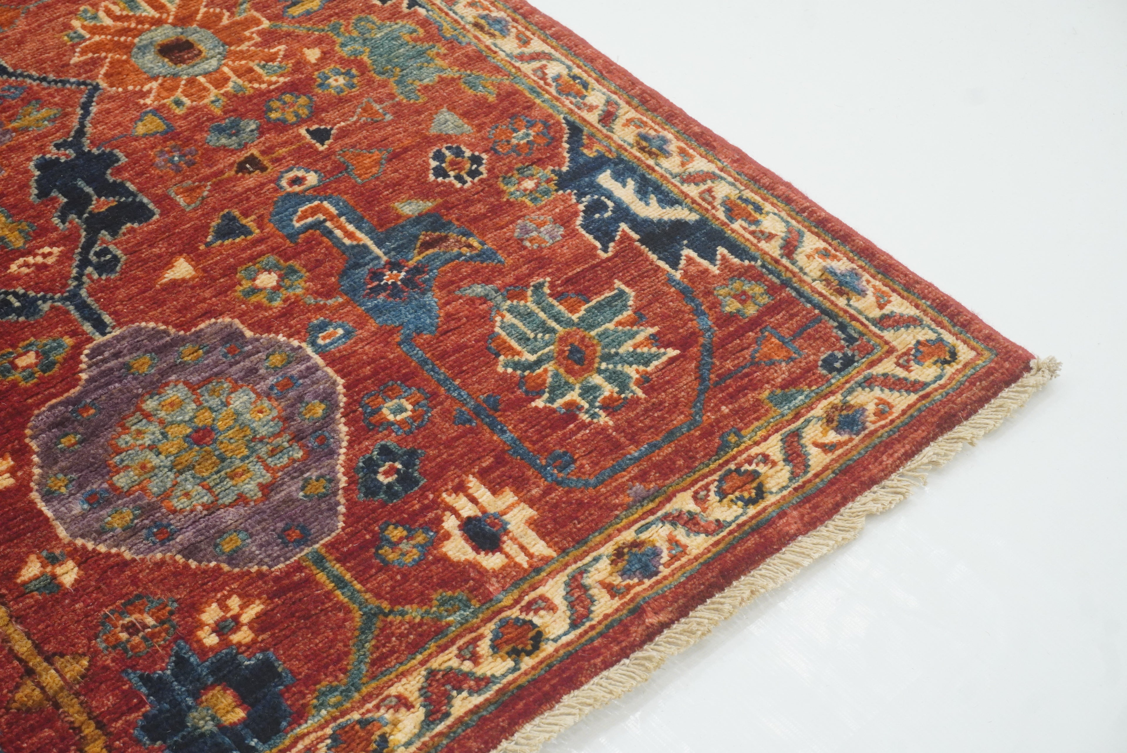 14 ft Red Bidjar Afghan Hand-Knotted Wool Runner Rug - Yildiz Rugs