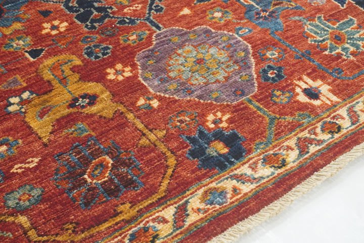 14 ft Red Bidjar Afghan Hand-Knotted Wool Runner Rug - Yildiz Rugs