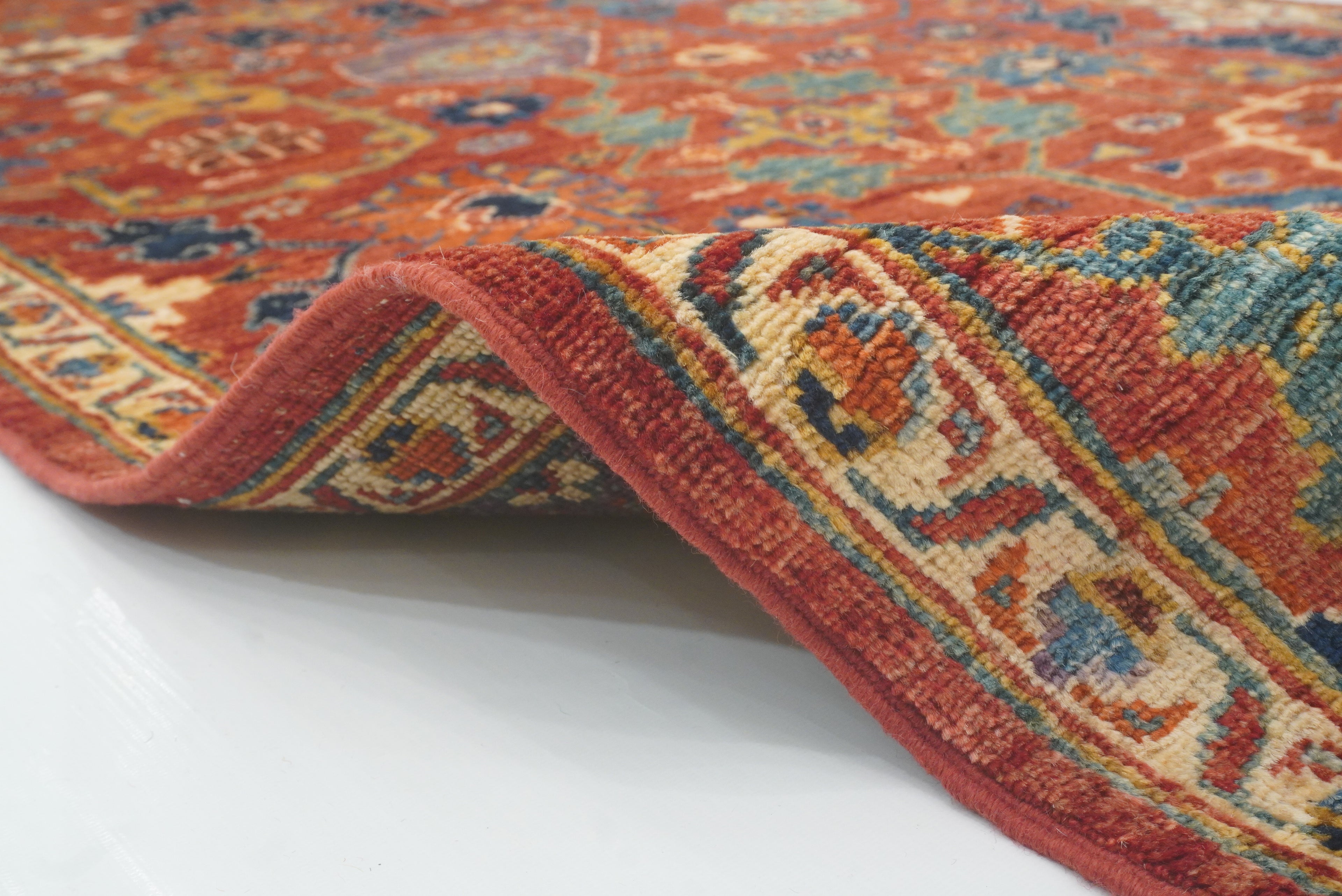 14 ft Red Bidjar Afghan Hand-Knotted Wool Runner Rug - Yildiz Rugs