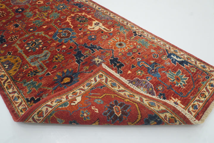 14 ft Red Bidjar Afghan Hand-Knotted Wool Runner Rug - Yildiz Rugs