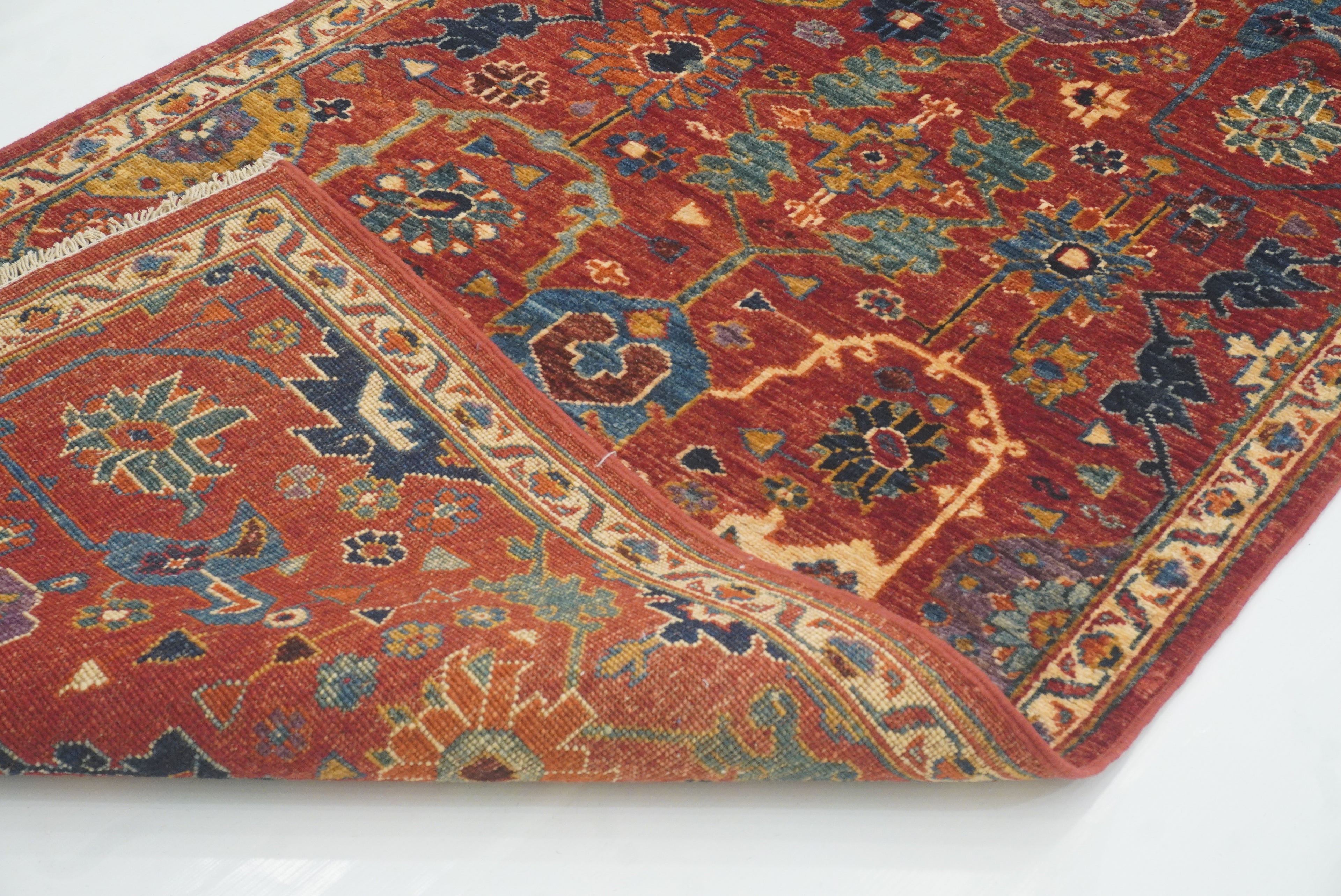 14 ft Red Bidjar Afghan Hand-Knotted Wool Runner Rug - Yildiz Rugs