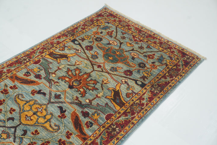 10 ft Blue Bidjar Afghan Hand-Knotted Oriental Runner Rug - Yildiz Rugs