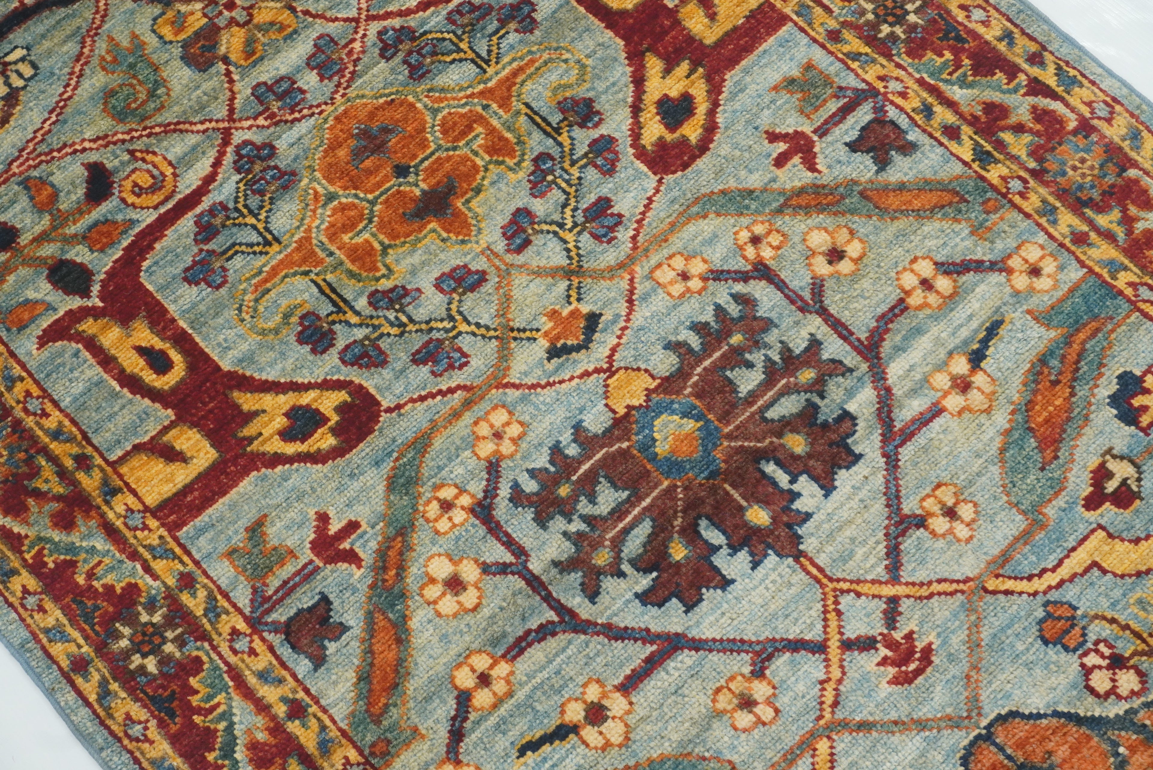 10 ft Blue Bidjar Afghan Hand-Knotted Oriental Runner Rug - Yildiz Rugs