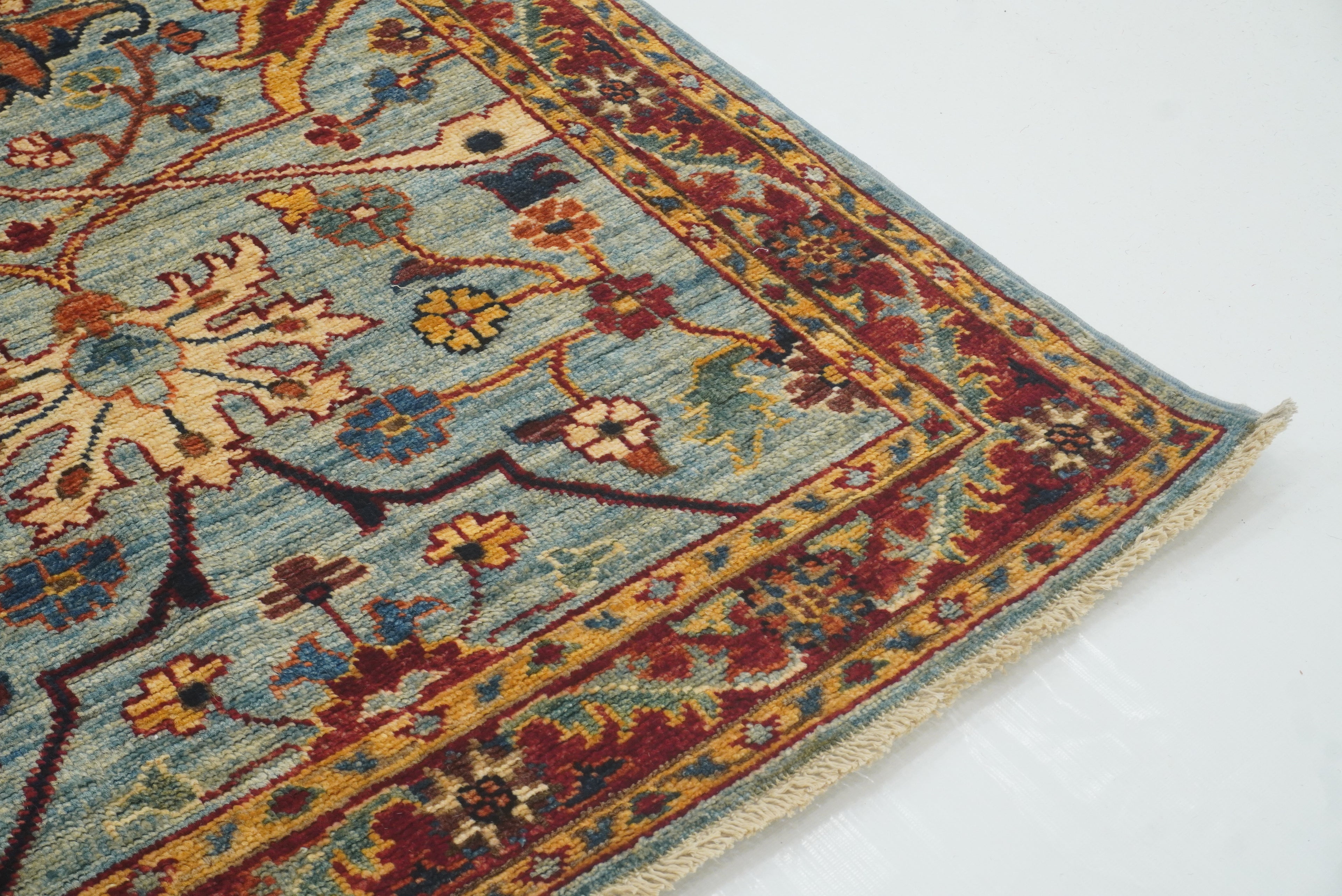 10 ft Blue Bidjar Afghan Hand-Knotted Oriental Runner Rug - Yildiz Rugs