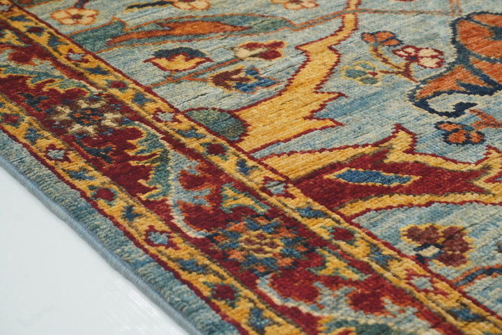10 ft Blue Bidjar Afghan Hand-Knotted Oriental Runner Rug - Yildiz Rugs