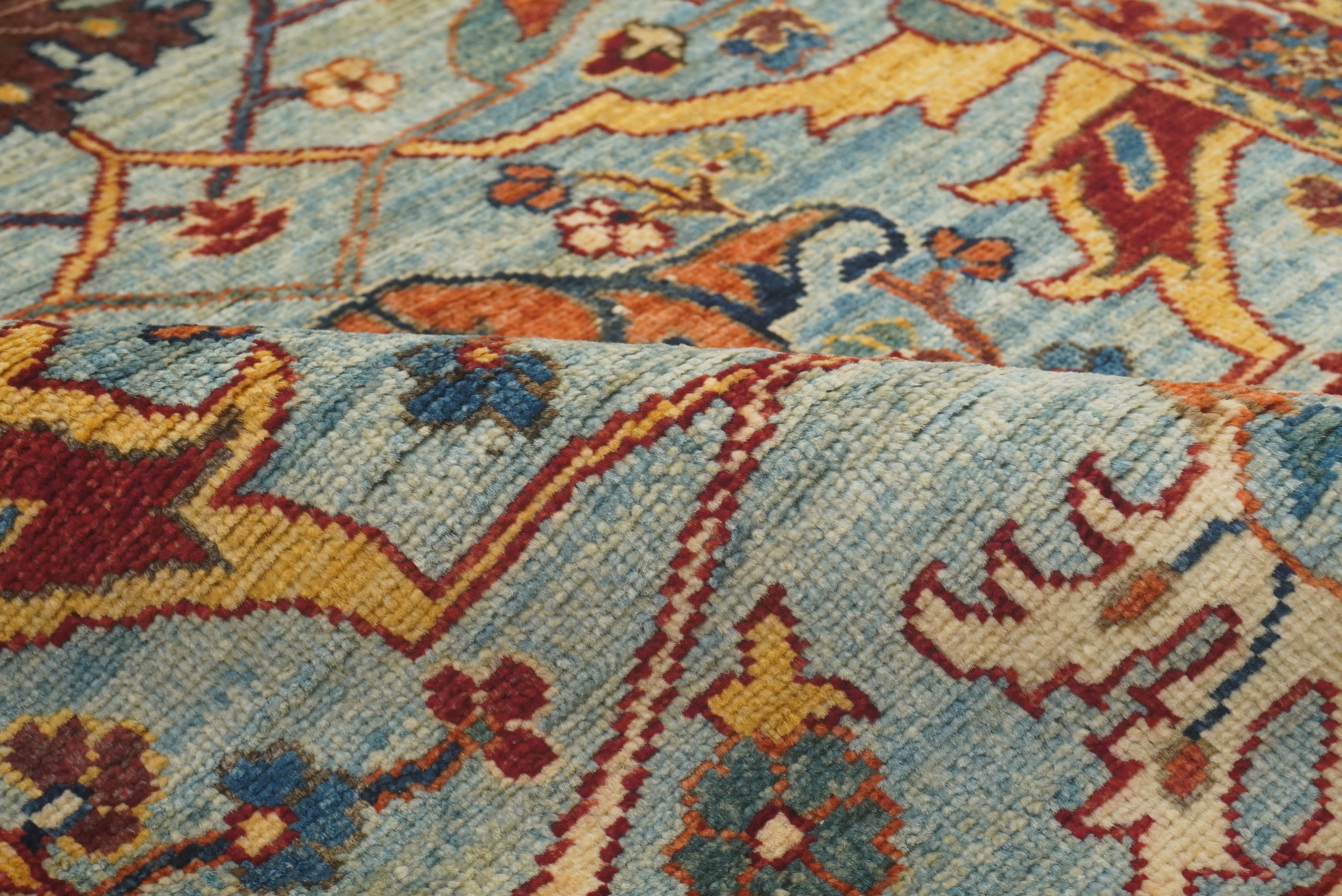 10 ft Blue Bidjar Afghan Hand-Knotted Oriental Runner Rug - Yildiz Rugs