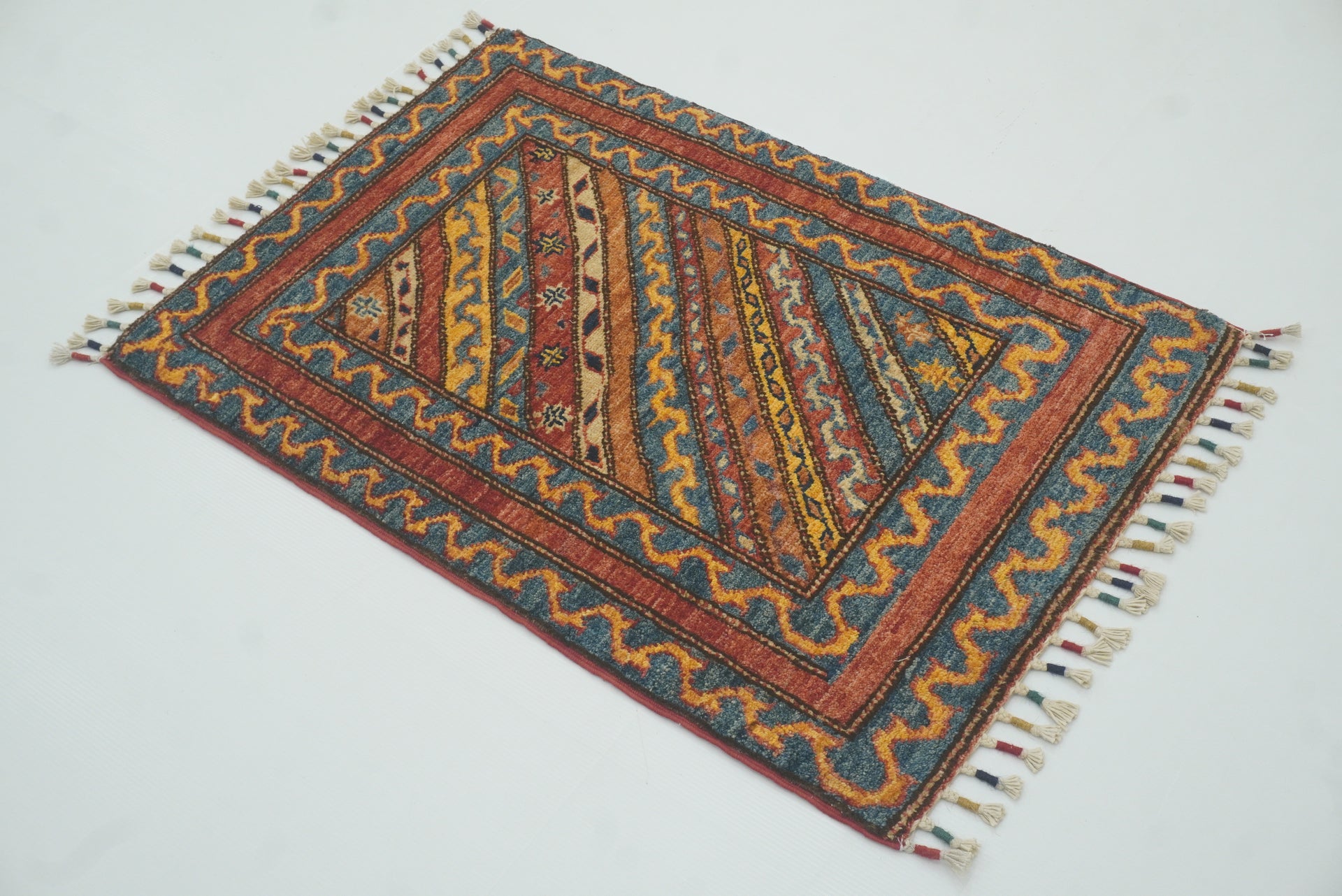 2x3 Red Turkish Hand-Knotted Wool Rug