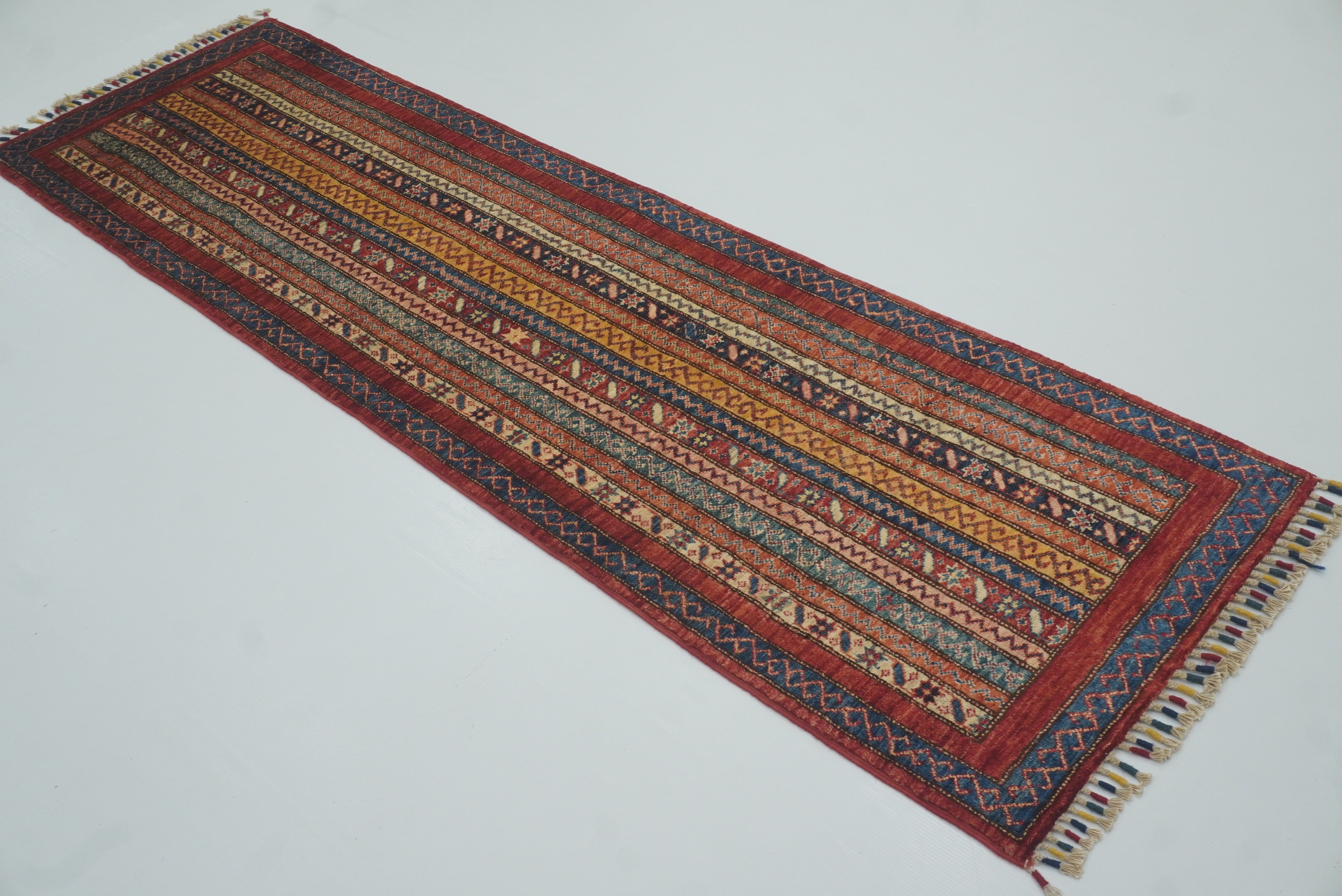 2'x6'7" Red Shawl Hand Knotted Wool Runner Rug - Yildiz Rugs