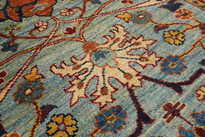 10 ft Blue Bidjar Afghan Hand-Knotted Oriental Runner Rug - Yildiz Rugs