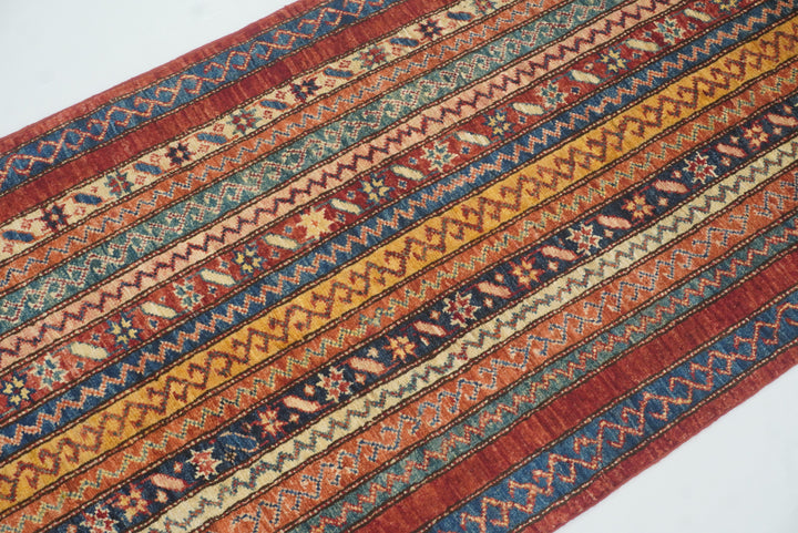 2'x6'7" Red Shawl Hand Knotted Wool Runner Rug - Yildiz Rugs