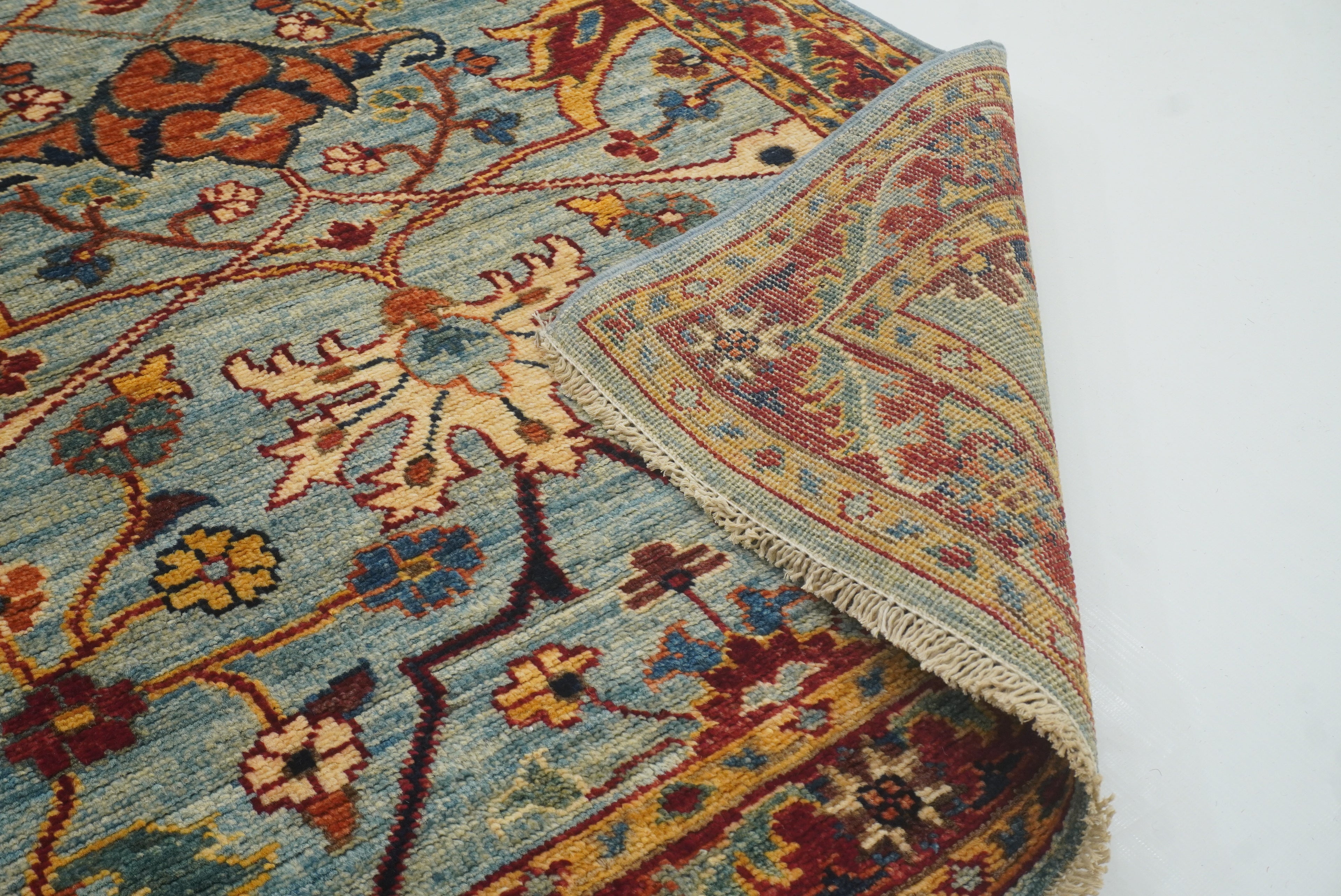 10 ft Blue Bidjar Afghan Hand-Knotted Oriental Runner Rug - Yildiz Rugs