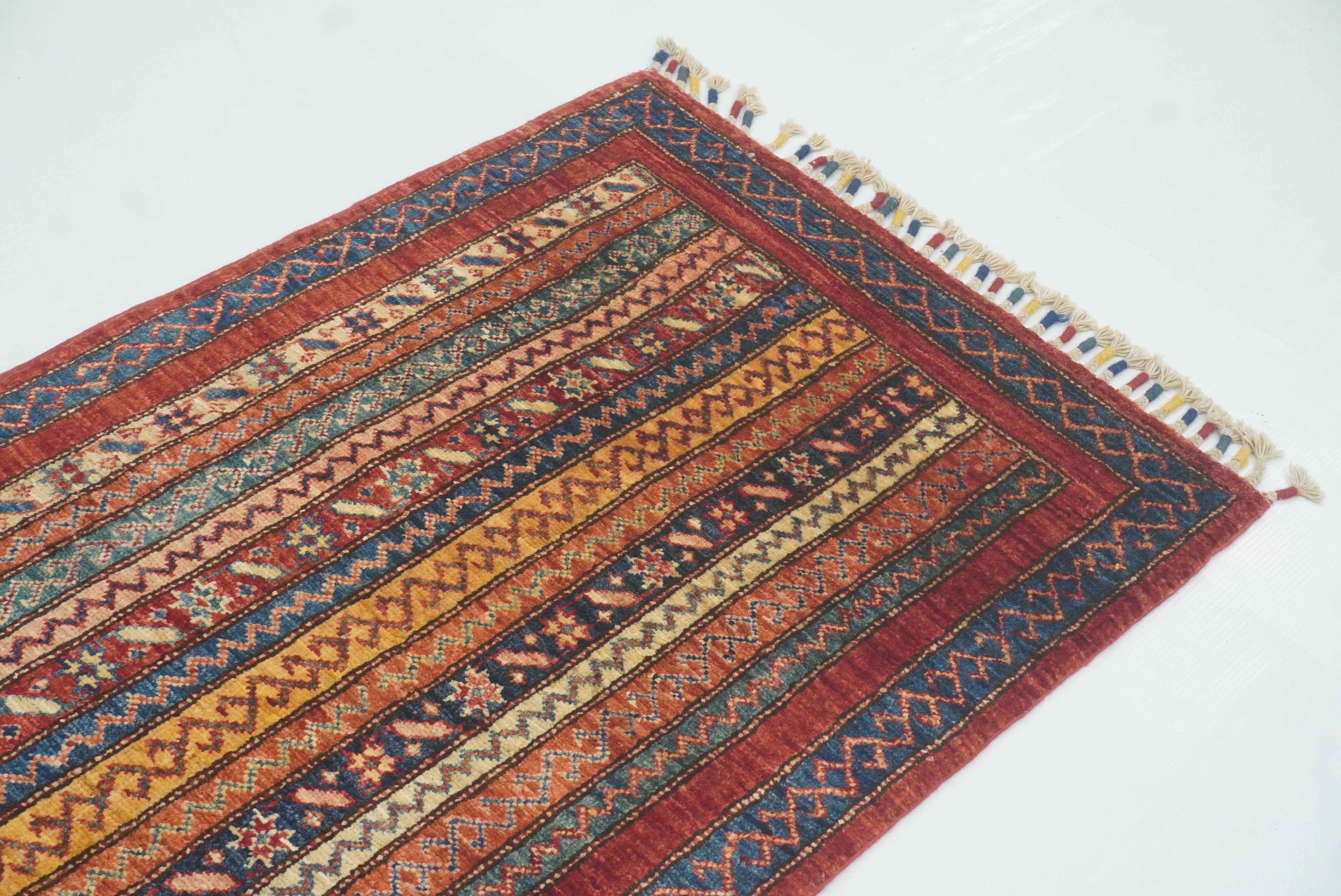 2'x6'7" Red Shawl Hand Knotted Wool Runner Rug - Yildiz Rugs