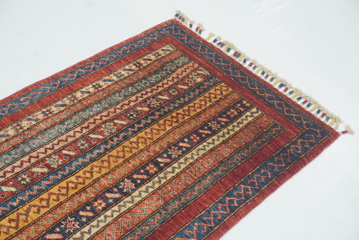 2'x6'7" Red Shawl Hand Knotted Wool Runner Rug - Yildiz Rugs