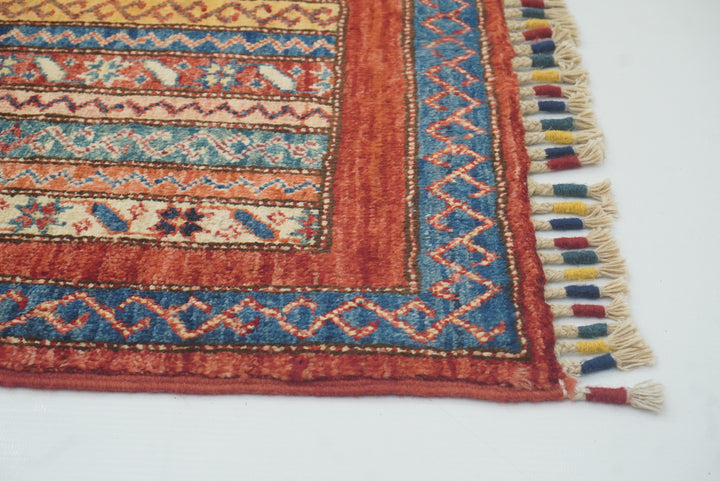 2'x6'7" Red Shawl Hand Knotted Wool Runner Rug - Yildiz Rugs