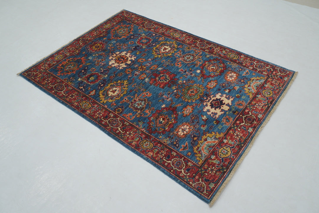 4x6 Dark Blue Bidjar Afghan hand knotted Oriental Rug