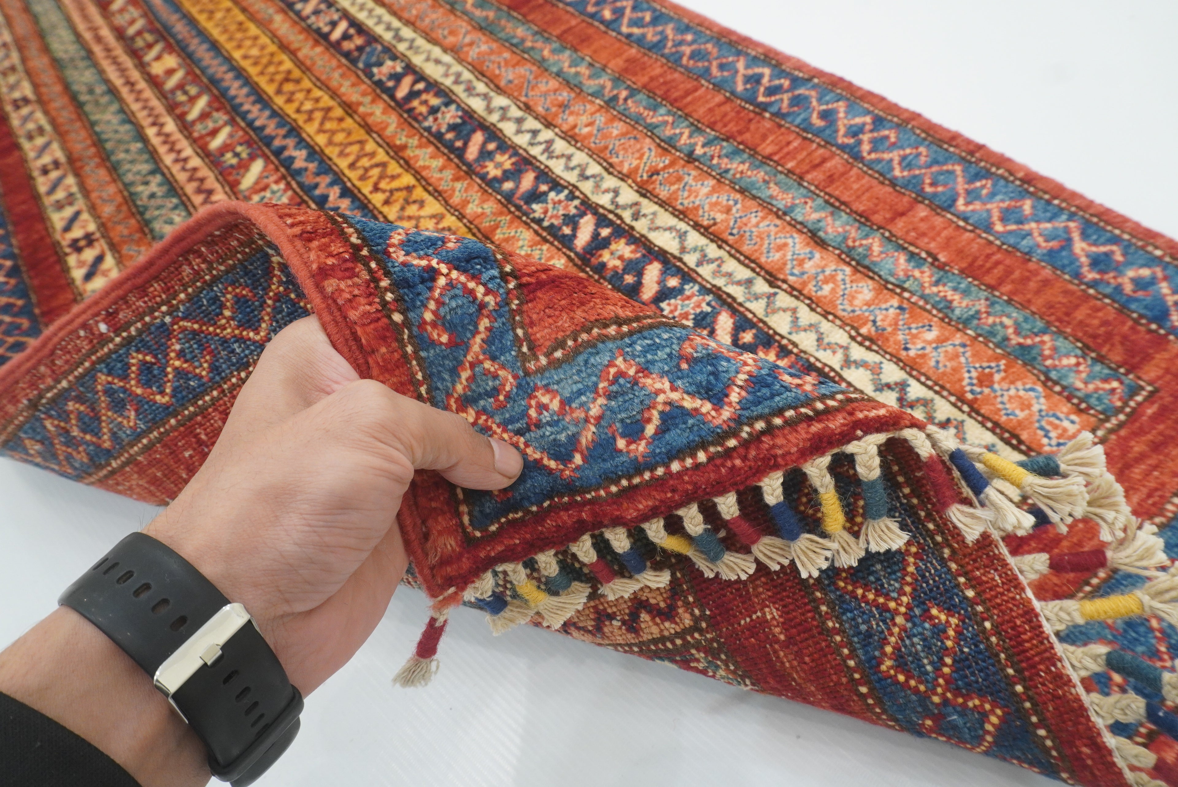 2'x6'7" Red Shawl Hand Knotted Wool Runner Rug - Yildiz Rugs