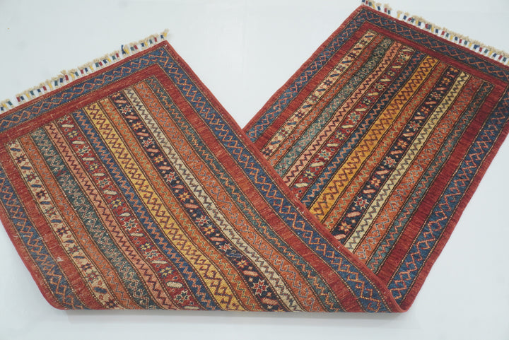 2'x6'7" Red Shawl Hand Knotted Wool Runner Rug - Yildiz Rugs