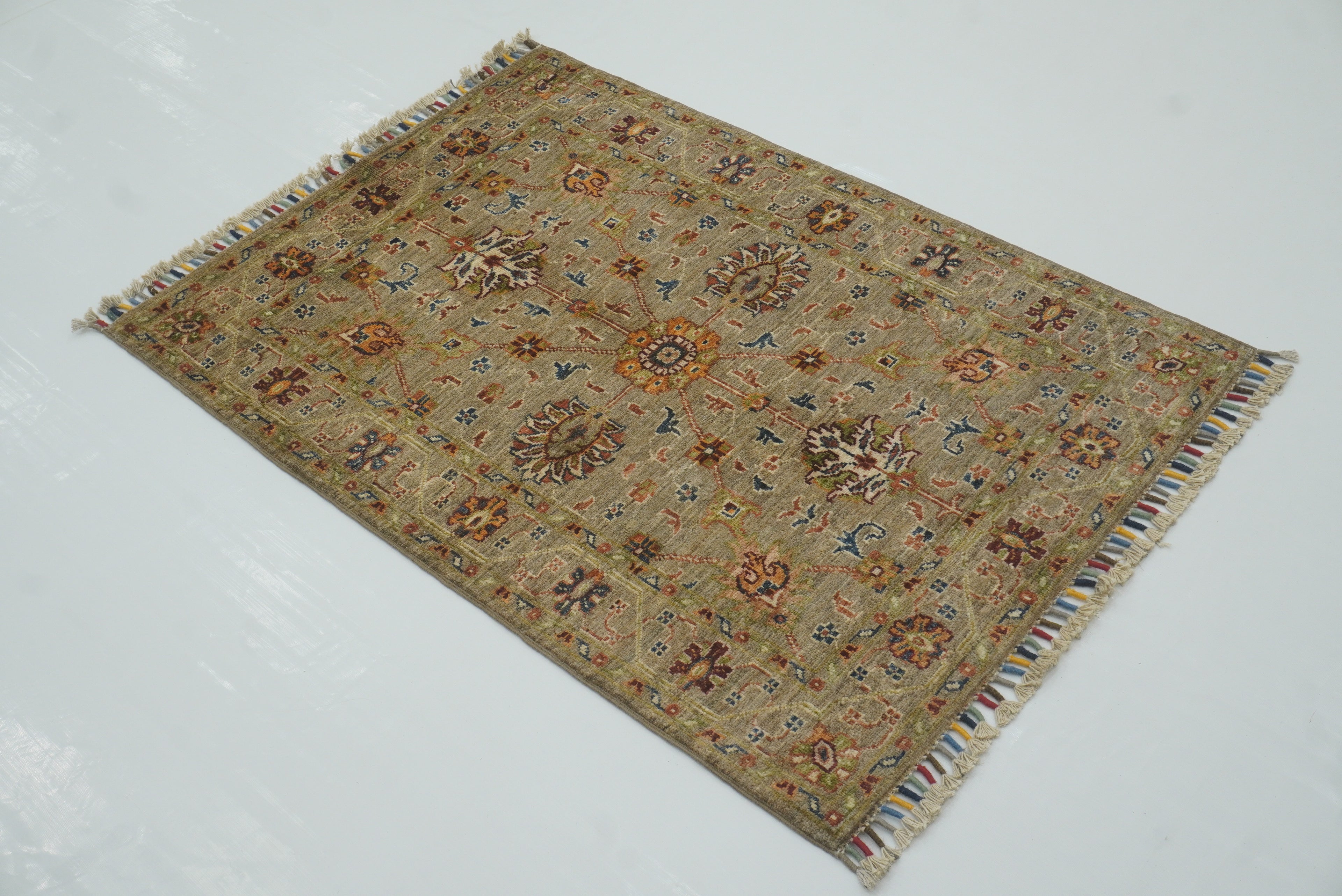3x4 Brown Waziri Afghan Hand knotted Oriental Rug - Yildiz Rugs