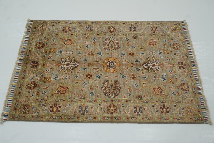 3x4 Brown Waziri Afghan Hand knotted Oriental Rug - Yildiz Rugs