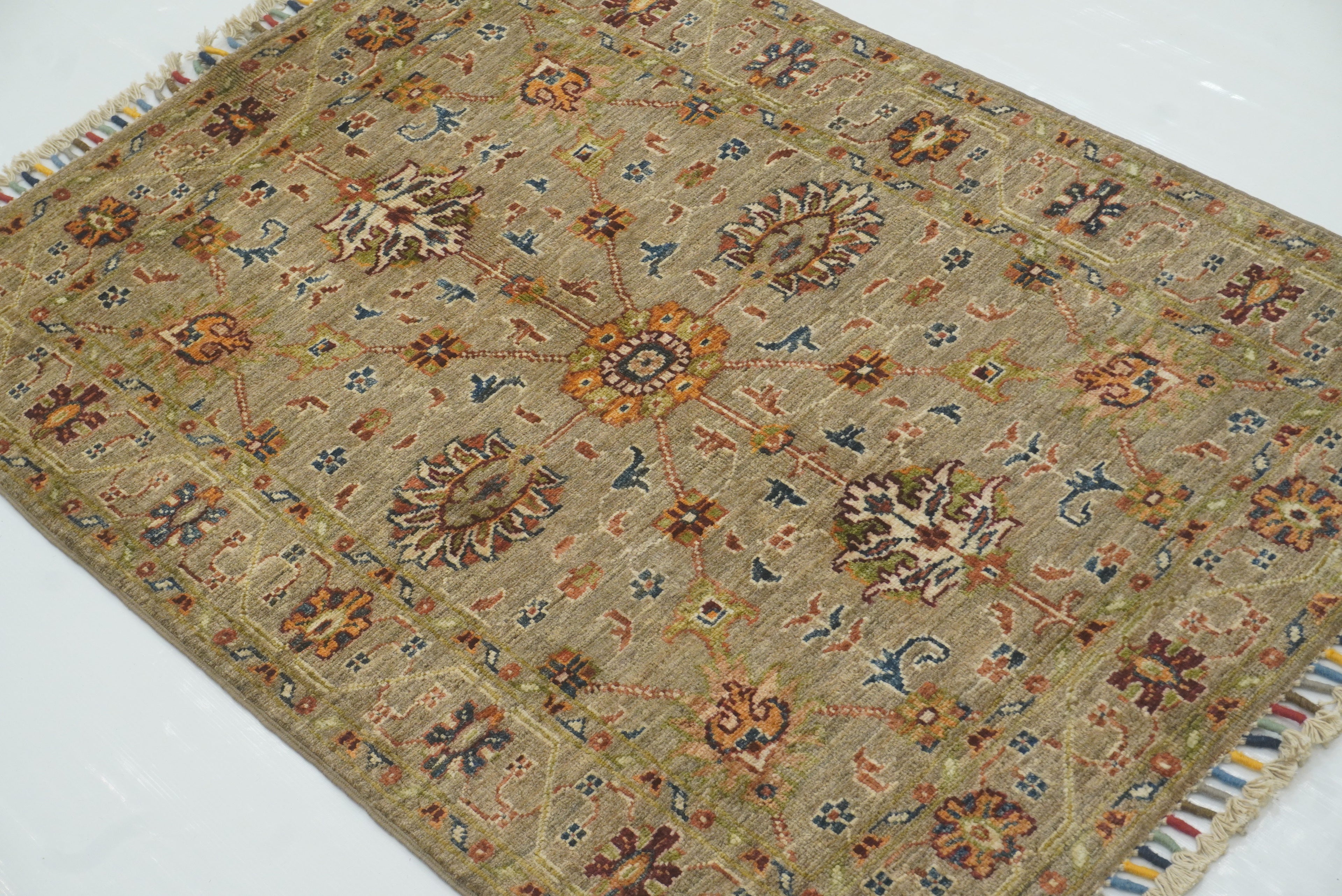 3x4 Brown Waziri Afghan Hand knotted Oriental Rug - Yildiz Rugs