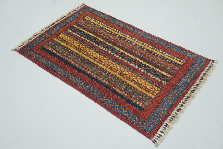 3x4 Red Turkish Style Hand knotted Rug - Yildiz Rugs