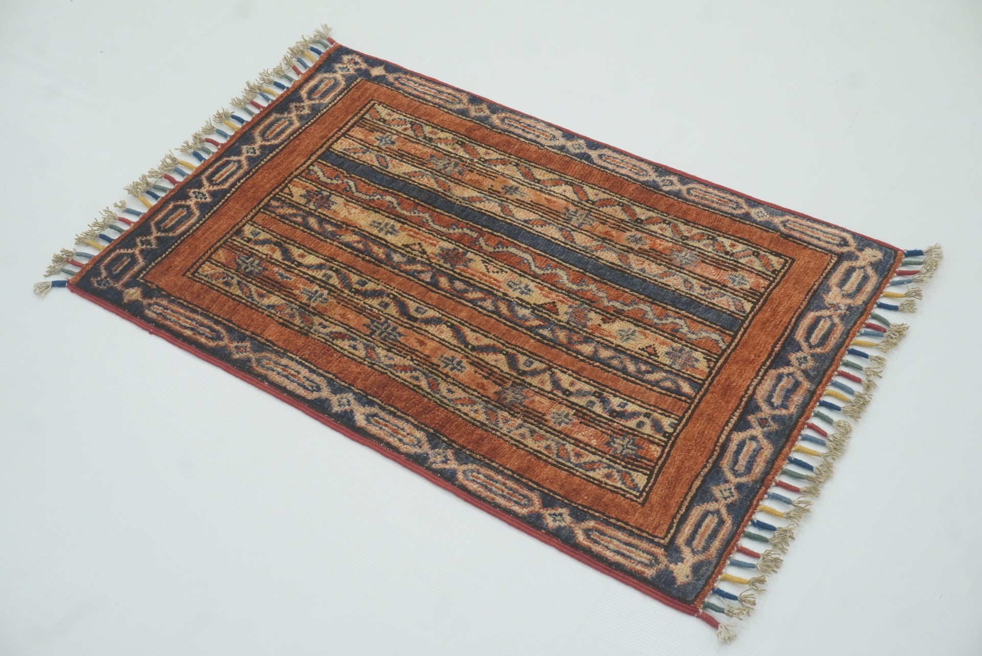 2x3 Red Turkish Hand-Knotted Wool Rug
