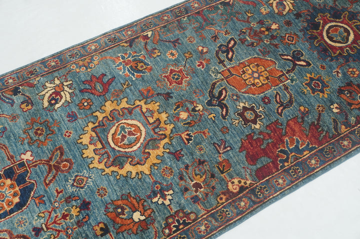 11 ft Blue Bidjar Afghan Hand knotted Oriental Runner Rug