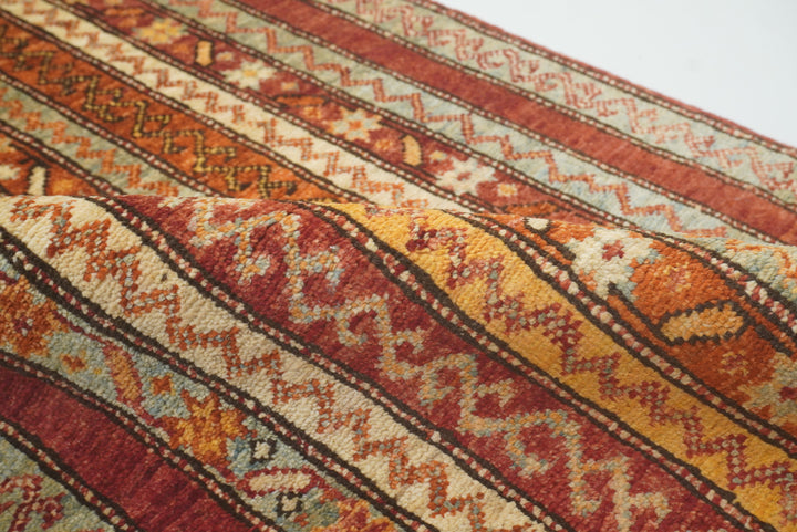 2x5 Red Shaal Turkish Hand knotted Runner Rug - Yildiz Rugs