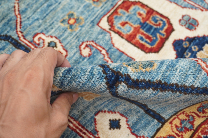9x12 Blue Tribal Lion Gabbeh Qashqai Afghan Hand Knotted Rug