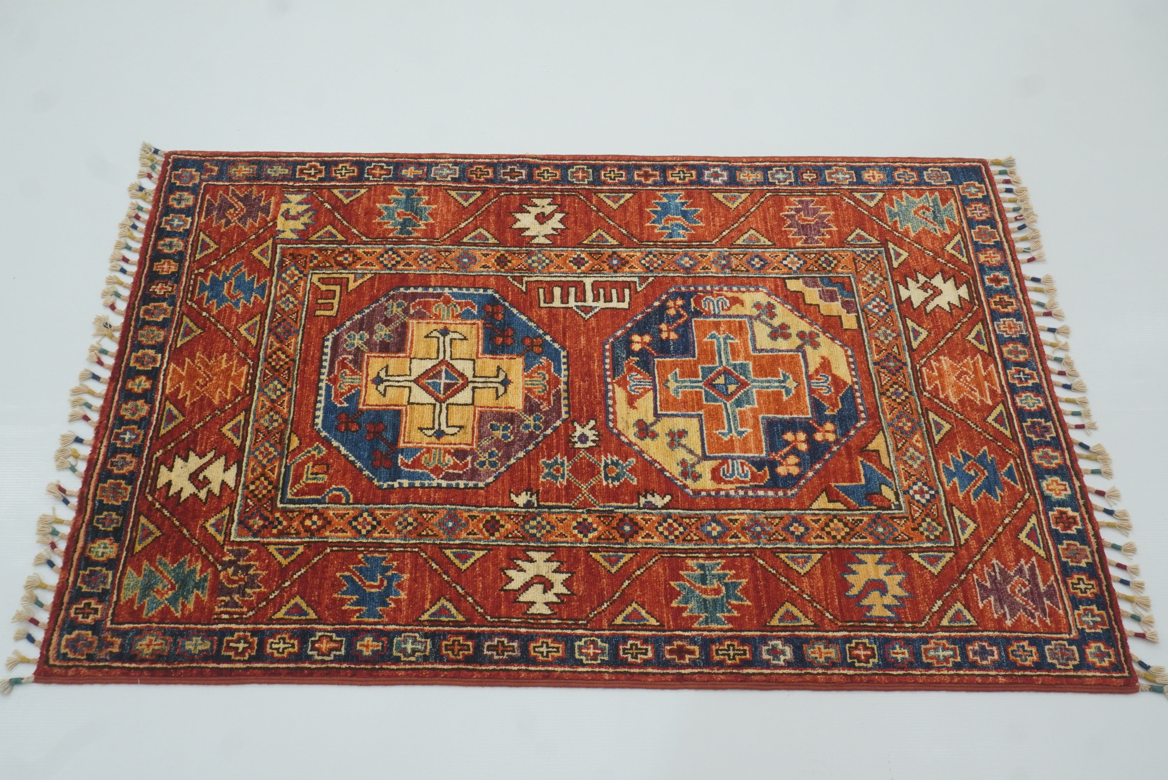 3x4 Red Ersari Hand Knotted Afghan Oriental Rug - Yildiz Rugs