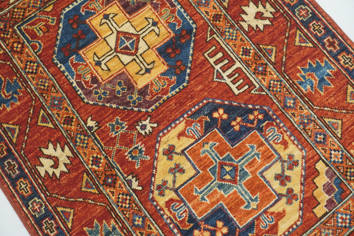 3x4 Red Ersari Hand Knotted Afghan Oriental Rug - Yildiz Rugs