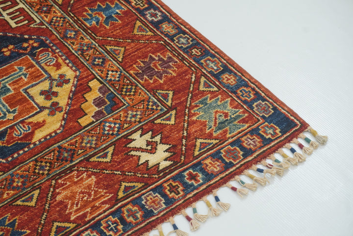 3x4 Red Ersari Hand Knotted Afghan Oriental Rug - Yildiz Rugs