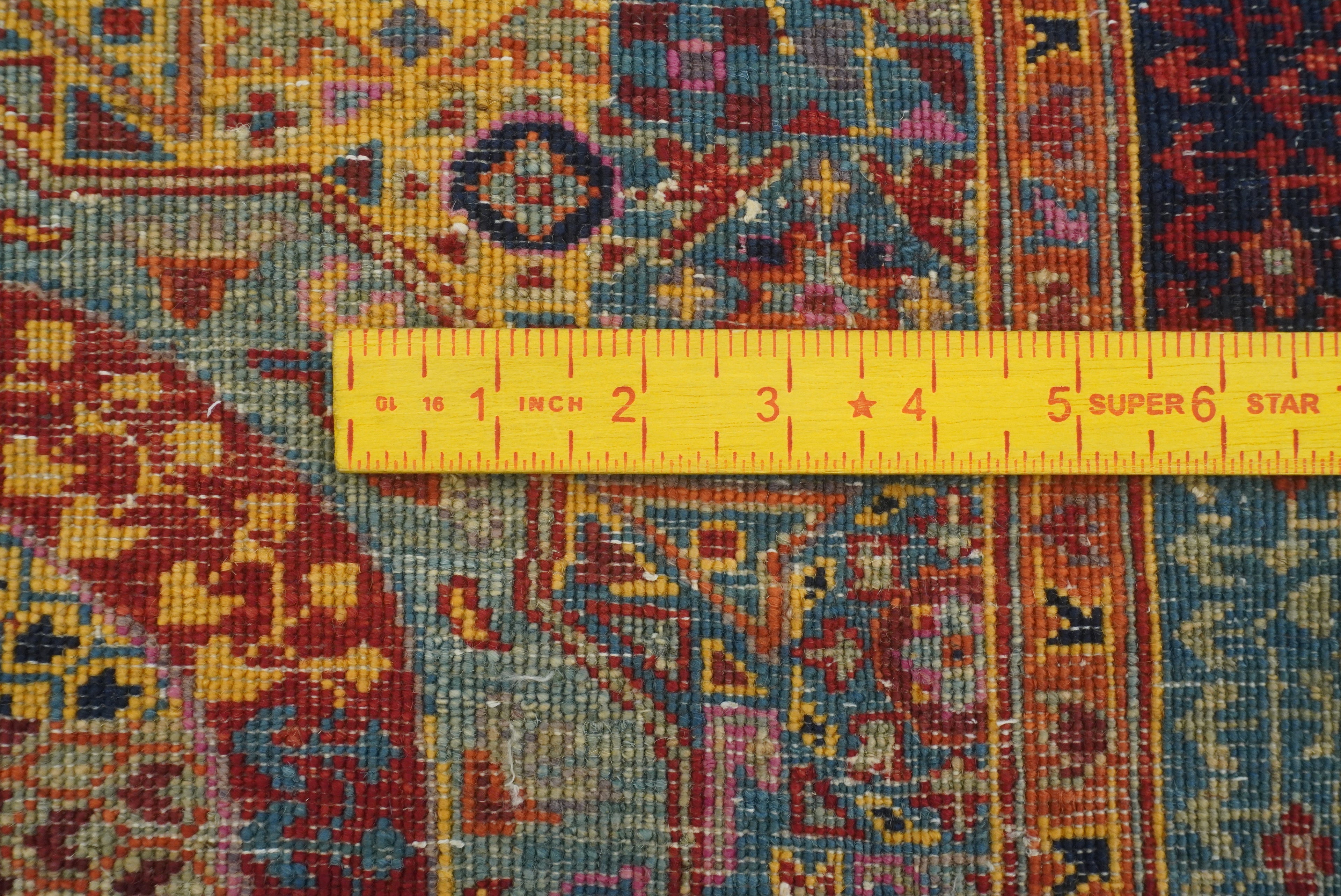 11 ft Blue Mamluk Hand-Knotted Wool Runner Rug - Yildiz Rugs