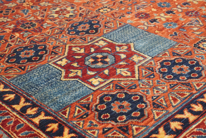 10x14 Rust Red Mamluk Turkish style Hand Knotted Medallion Rug - Yildiz Rugs